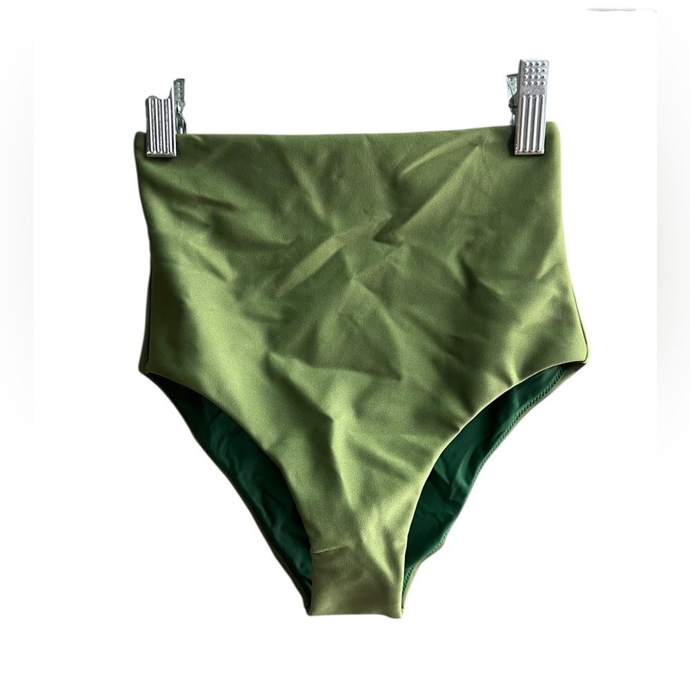unsubscribed XXS green high waist bikini bottoms